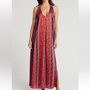 Free people ladies bohemian nights fiery red night gown size medium